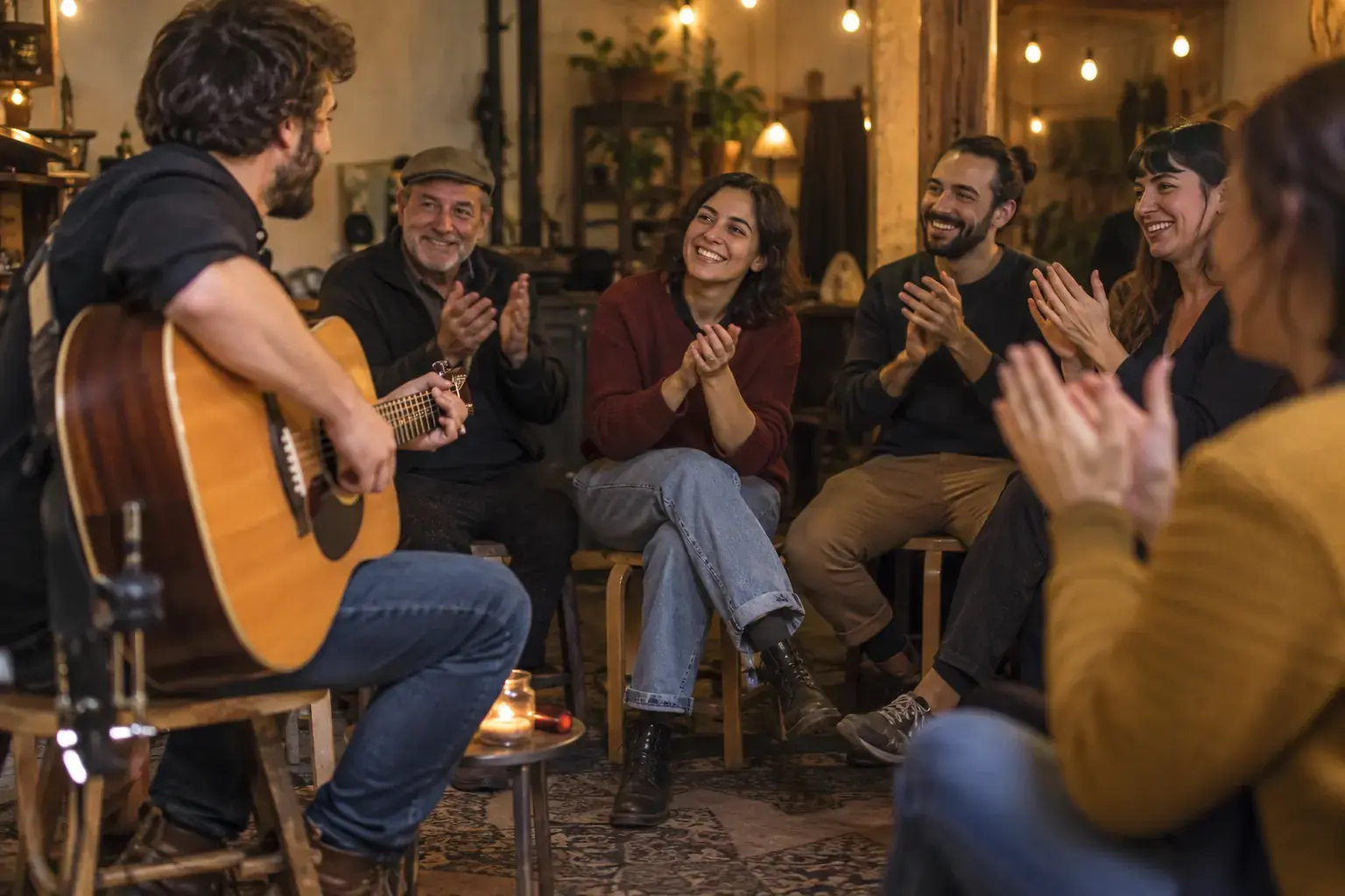 Grupo de invitados brindando en un momento de celebración.