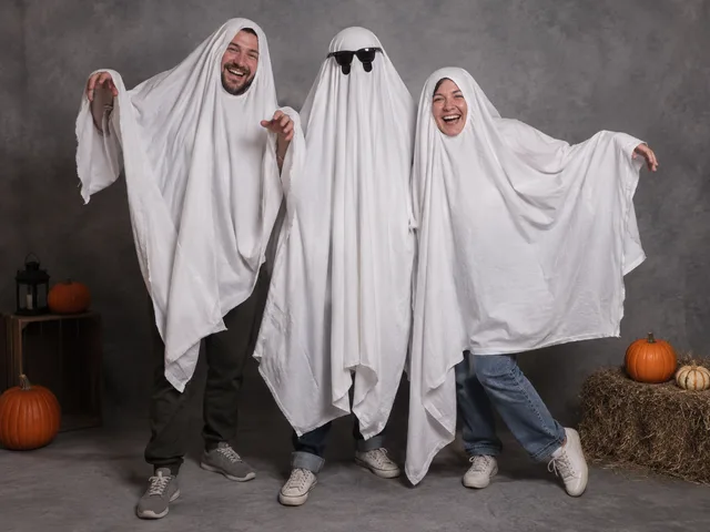 Una pandilla de fantasmas. Ejemplo ilustrativo de disfraz en estudio.