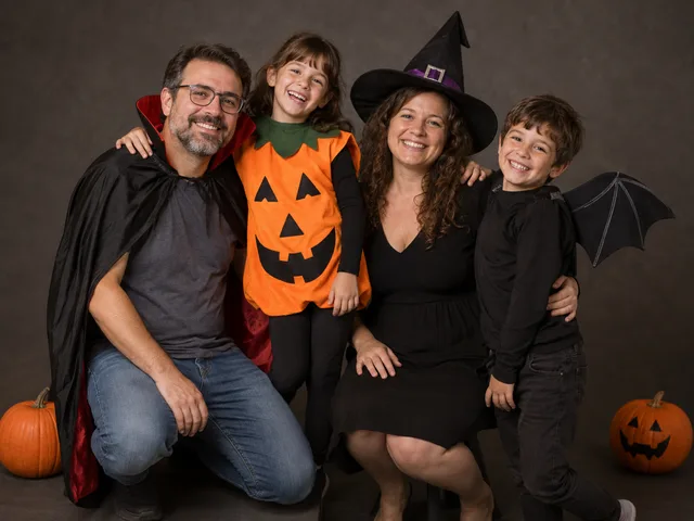 Una familia de miedo. Ejemplo ilustrativo de disfraz en estudio.